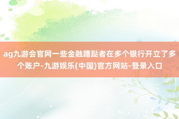 ag九游会官网一些金融蹧跶者在多个银行开立了多个账户-九游娱乐(中国)官方网站-登录入口