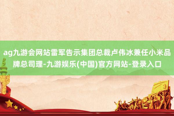 ag九游会网站雷军告示集团总裁卢伟冰兼任小米品牌总司理-九游娱乐(中国)官方网站-登录入口