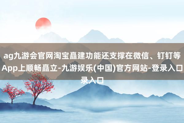 ag九游会官网淘宝矗建功能还支撑在微信、钉钉等App上顺畅矗立-九游娱乐(中国)官方网站-登录入口